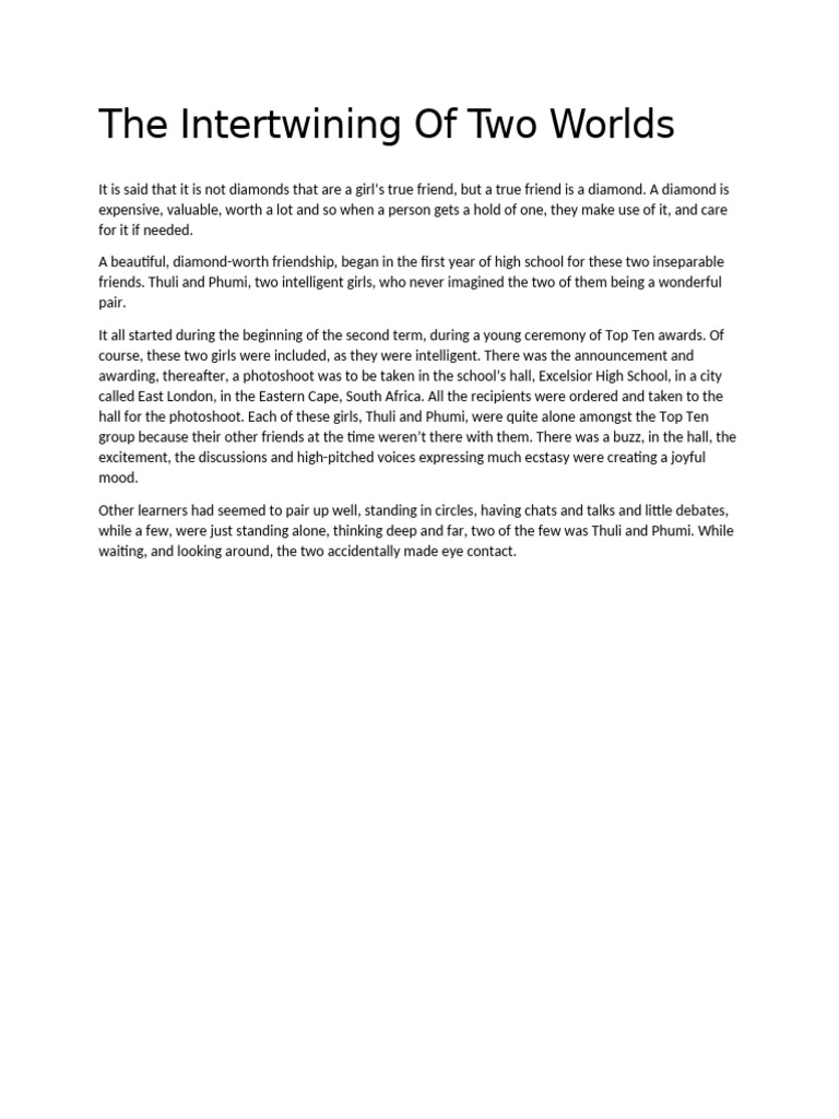 The Intertwining of Two Worlds | PDF
