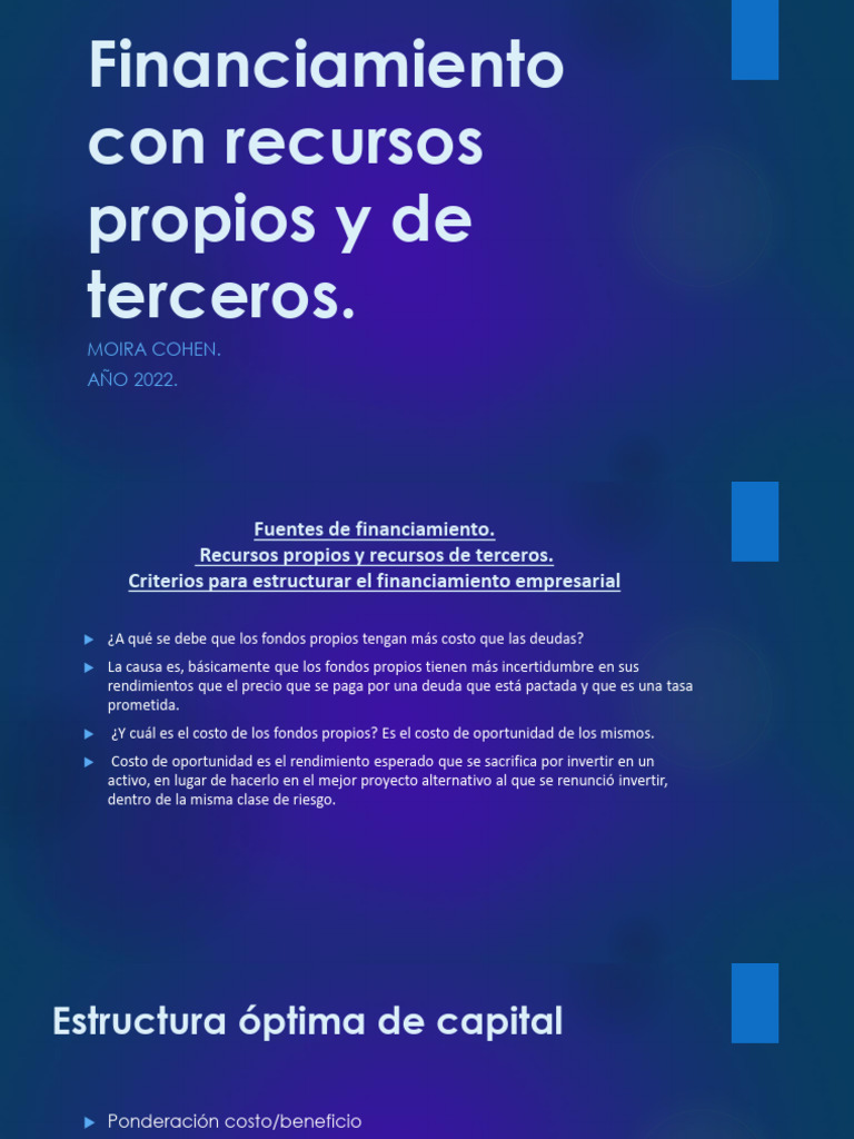Estructura y Costo del Financiamiento Empresarial | PDF | Deuda | Business