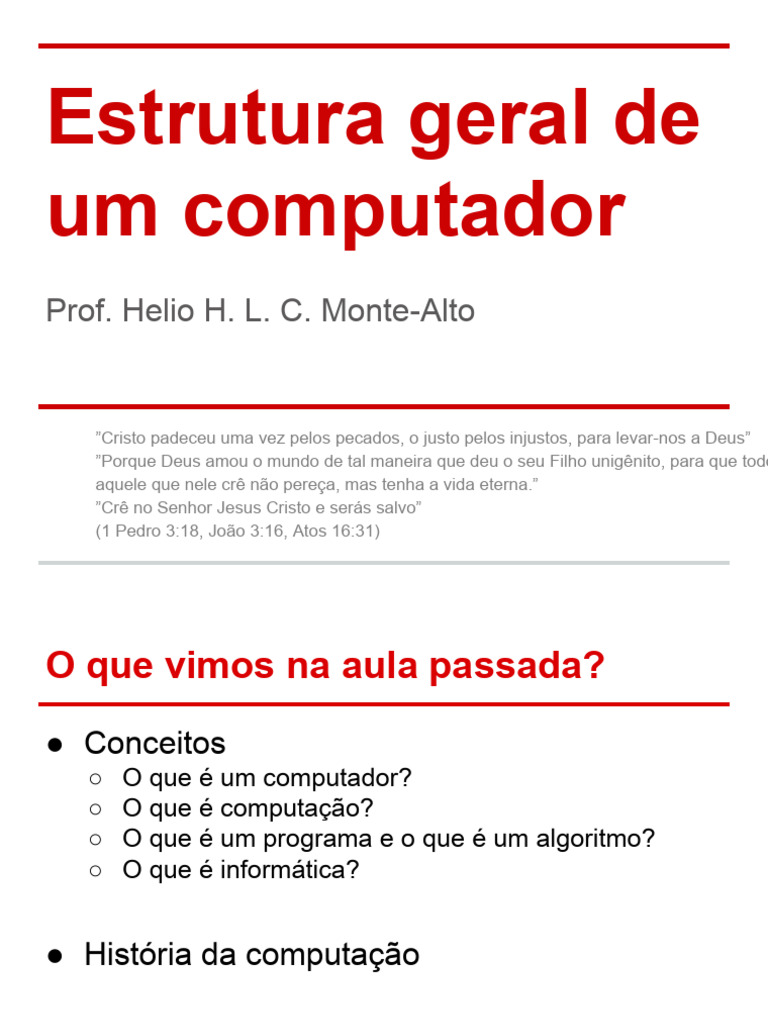Estrutura do Computador: Hardware e Software | PDF | Armazenamento de ...