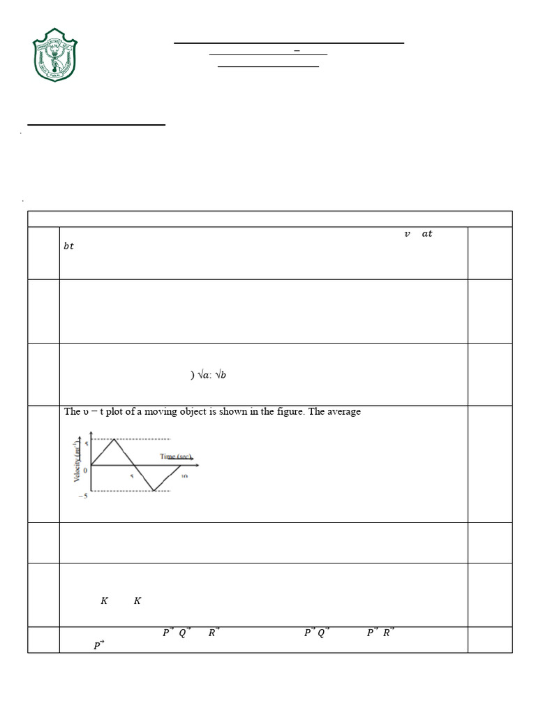 Class XI Physics Midterm Revision Worksheet | PDF | Rotation Around A ...