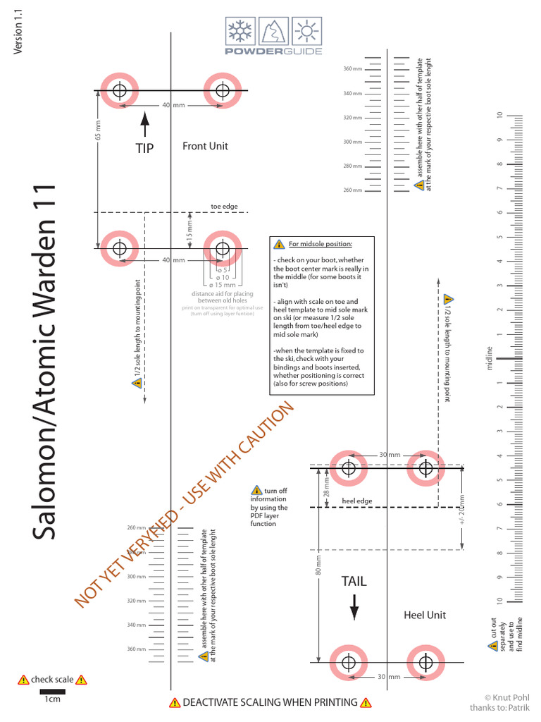adjust size of salomon warden 11 ski bindings Warden 11 Binding Template Guide | PDF | Foot