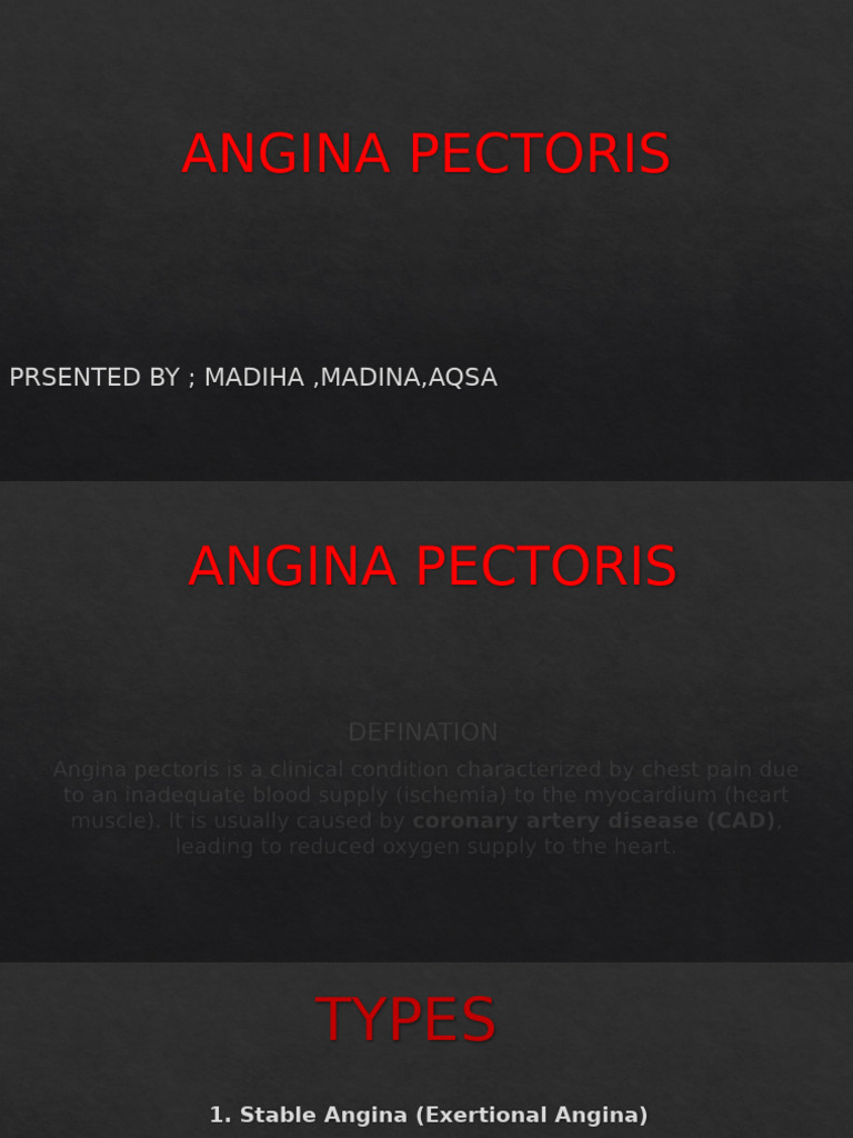 Understanding Angina Pectoris: Types & Causes | PDF | Coronary Artery ...