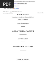 Mandate for Palestine - League of Nations (12 August 1922)