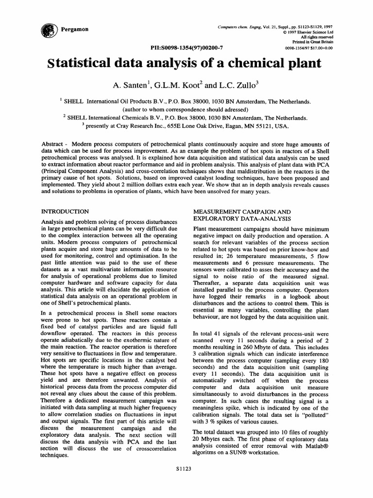 Statistical Analysis of Petrochemical Data | PDF | Principal Component ...