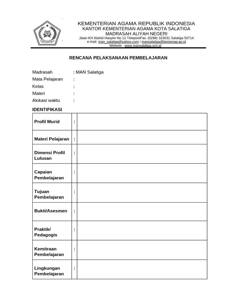 Template RPP Man Salatiga | PDF