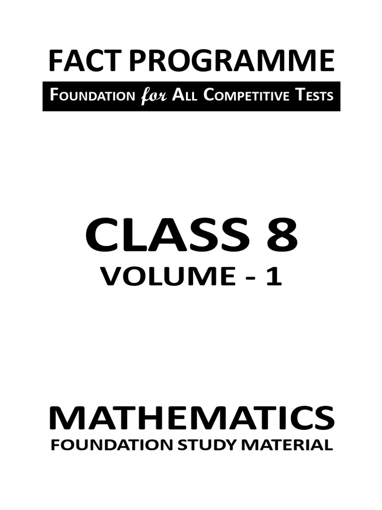 Class 8 Mathematics Foundation Guide | PDF | Rational Number | Numbers