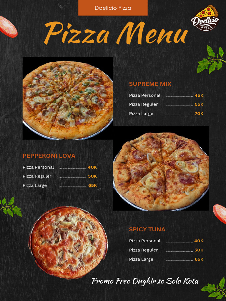 Doelicio Pizza Menu and Promotions | PDF