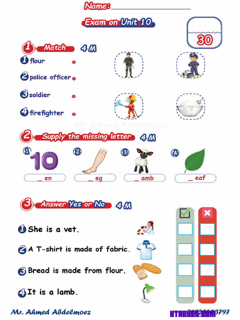 Primary 1 Units Exams From | PDF