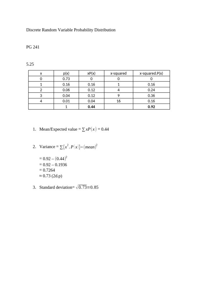 Discrete Random Variable PR Worked Example Oct 19, 2021 | PDF