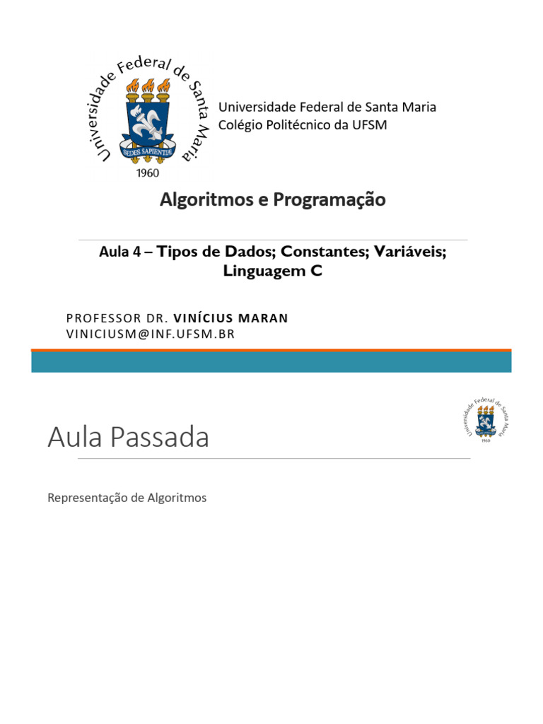 Tipos de Dados e Algoritmos em C | PDF | C (linguagem de programação ...