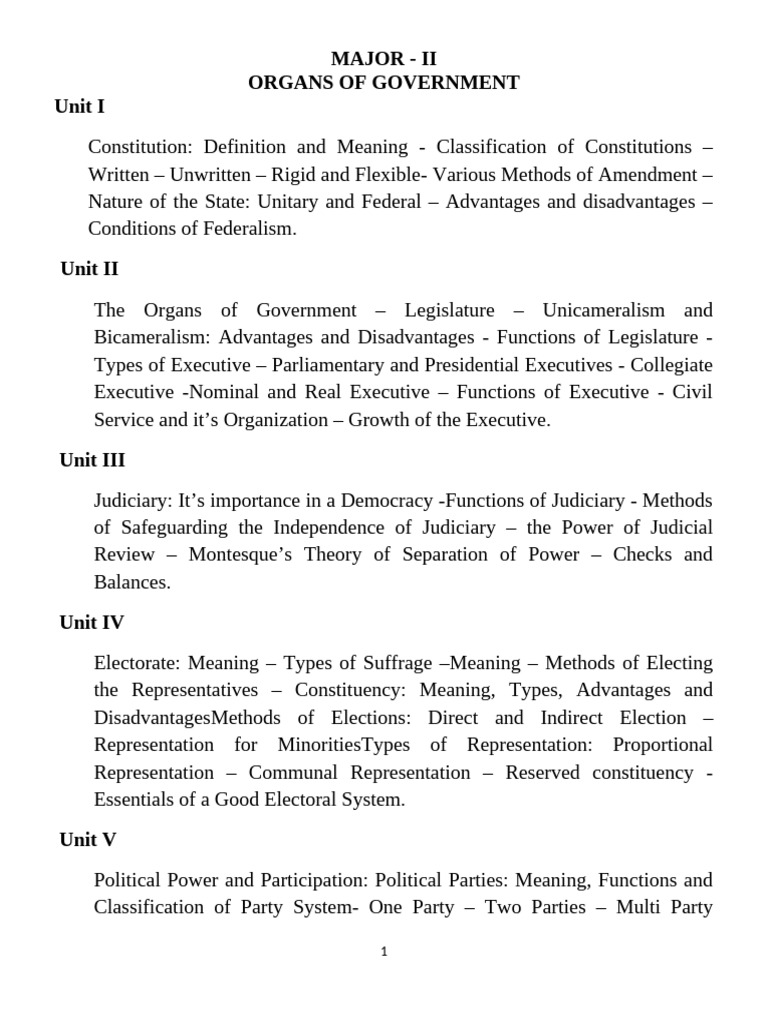 Understanding Government Organs and Functions | PDF | Constitution ...