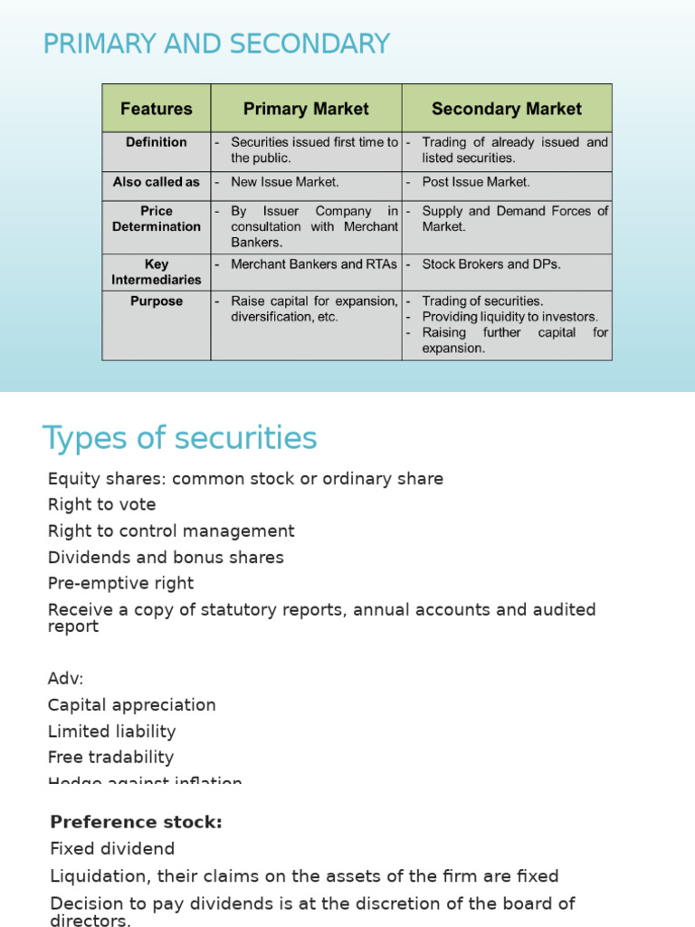 Types of Securities and IPO Process | PDF | Order (Exchange) | Market ...