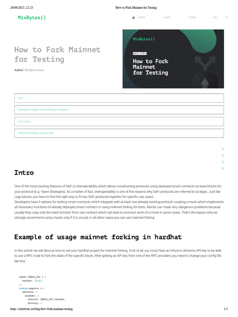 Forking Mainnet for Hardhat Testing | PDF | Computer Programming ...