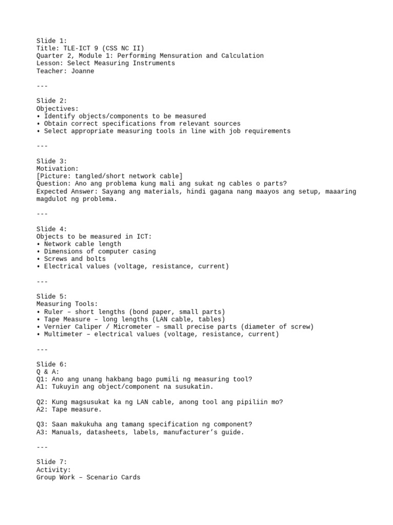 Selecting Measuring Tools in ICT | PDF