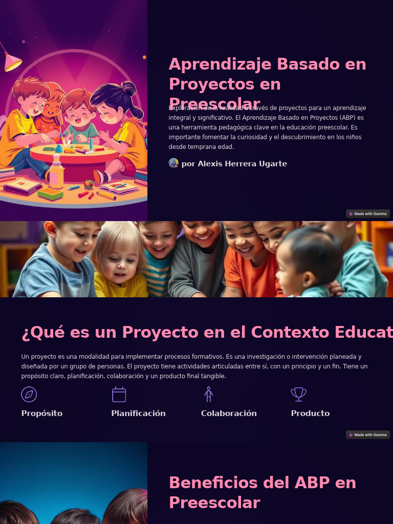 Aprendizaje Basado en Proyectos en Preescolar | PDF | Educación de la ...