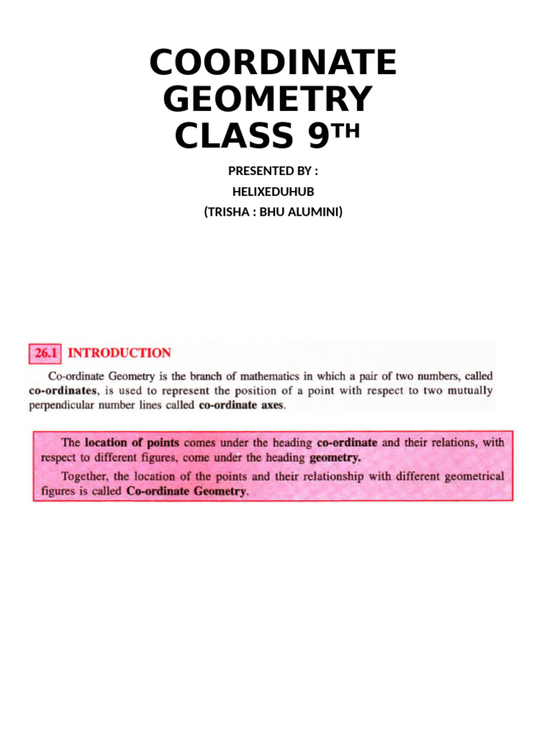 Class9th Coordinate Geometry | PDF