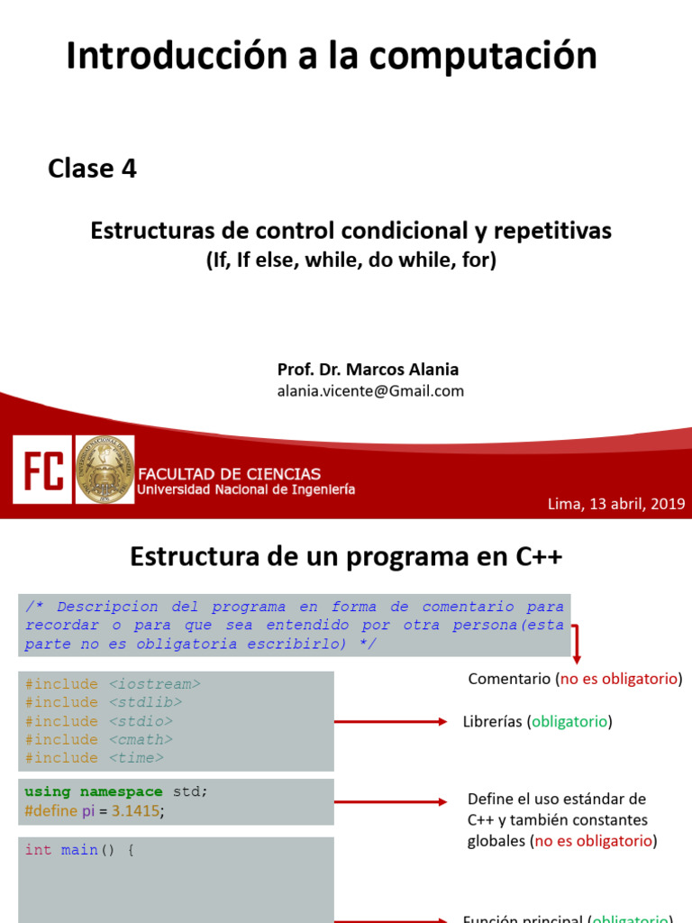 Estructuras de Control en C++ | PDF | C ++ | Informática