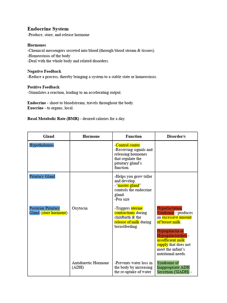 Overview of the Endocrine System | PDF | Adrenal Gland | Cortisol