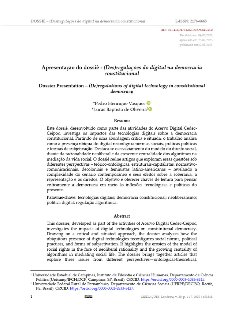 Impactos do Digital na Democracia Constitucional | PDF | Democracia ...