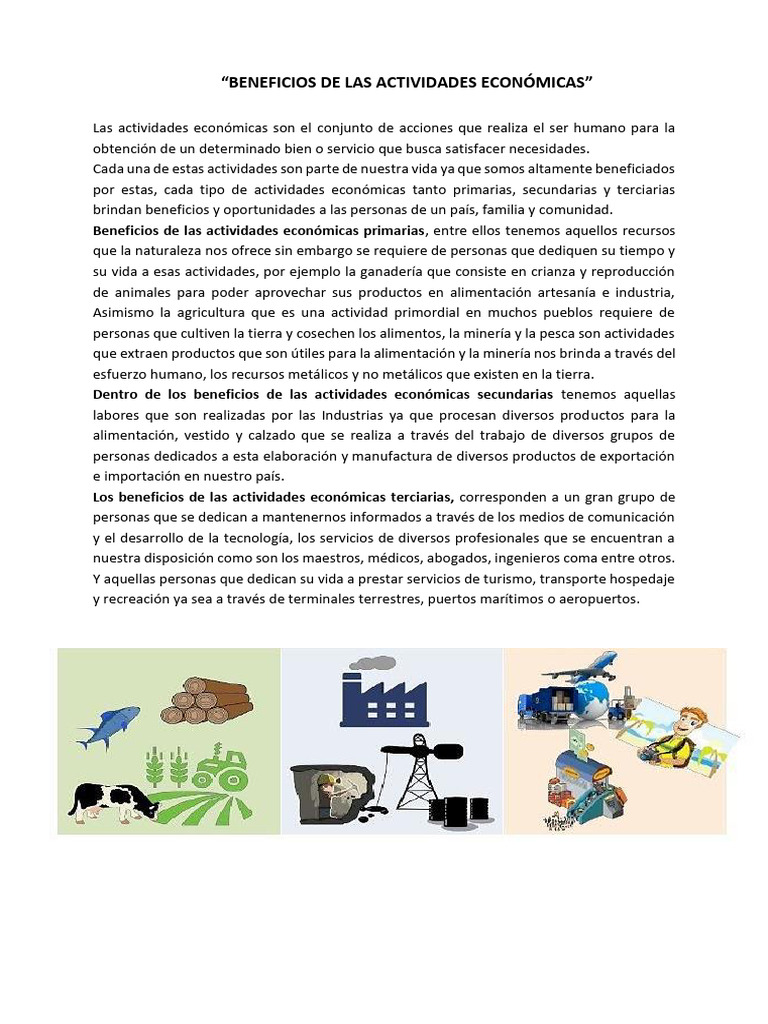Beneficios de las Actividades Económicas | PDF