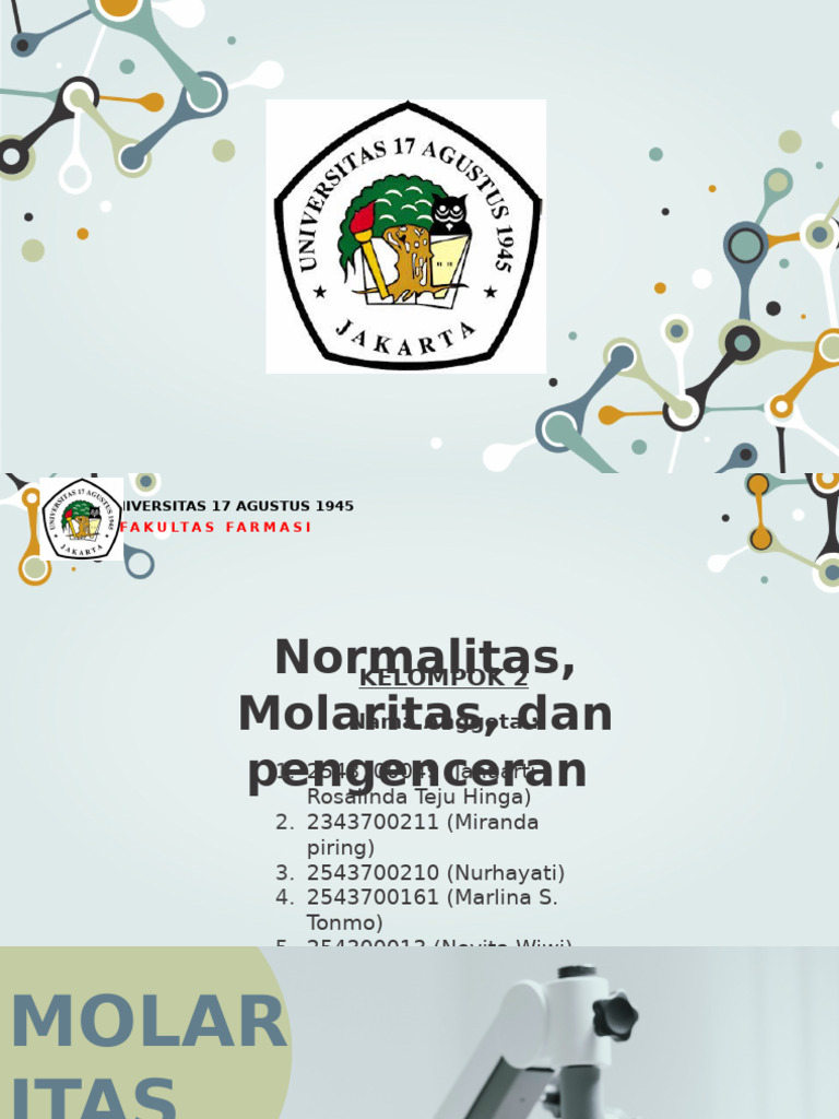 Molaritas dan Normalitas Larutan Kimia | PDF