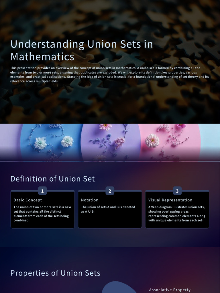 Overview of Union Sets in Math | PDF | Science
