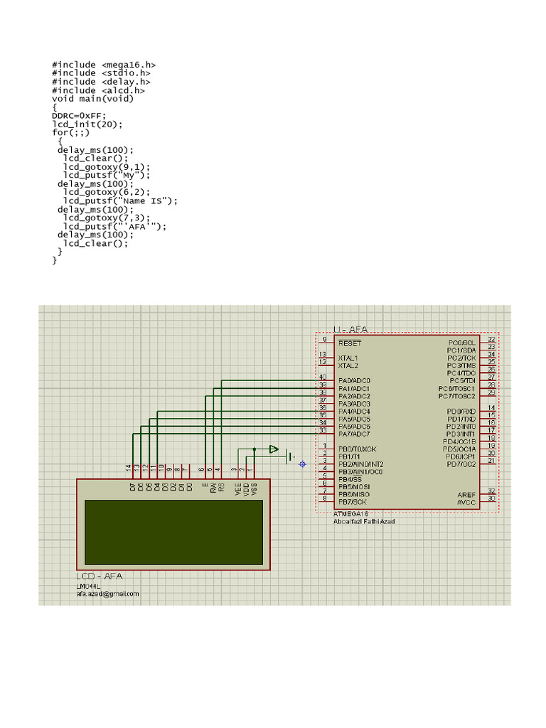LCD Display Example with Mega16 | PDF