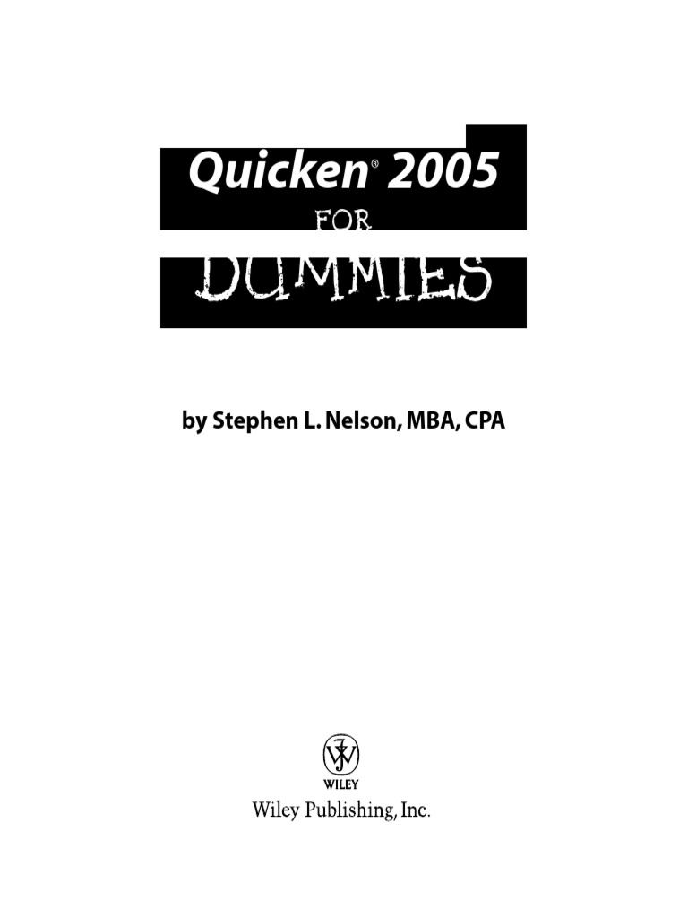 Quicken 2005 For Dummies Guide | PDF
