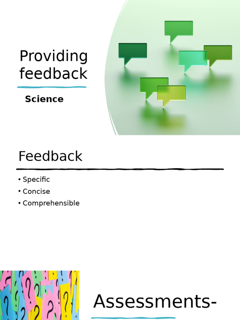 Science Feedback and Assessment Guide | PDF