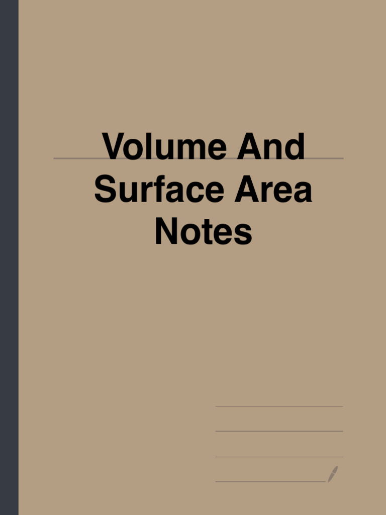 Volume and Surface Area Notes | PDF | Volume | Classical Geometry
