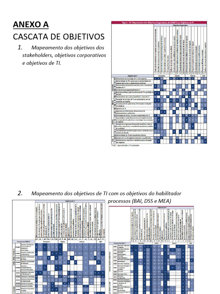 Cascata de Objetivos e Estruturas de TI | PDF | Tecnologia da ...