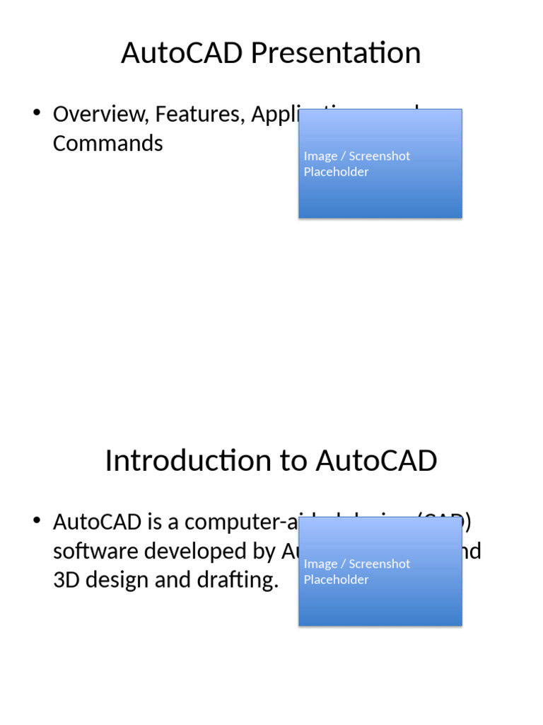 AutoCAD Presentation With Images | PDF | Auto Cad | Computer Aided Design