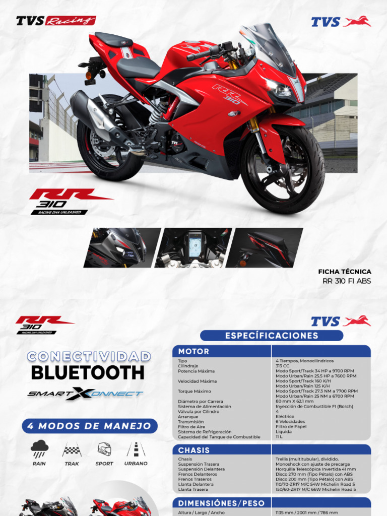 Tvs Ficha Técnica Rr310fi Abs 23 | PDF