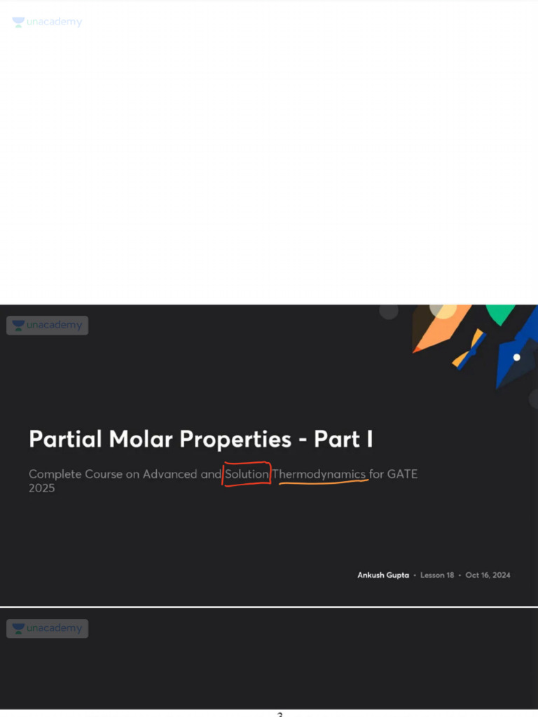 Partial Molar Properties Part I With | PDF