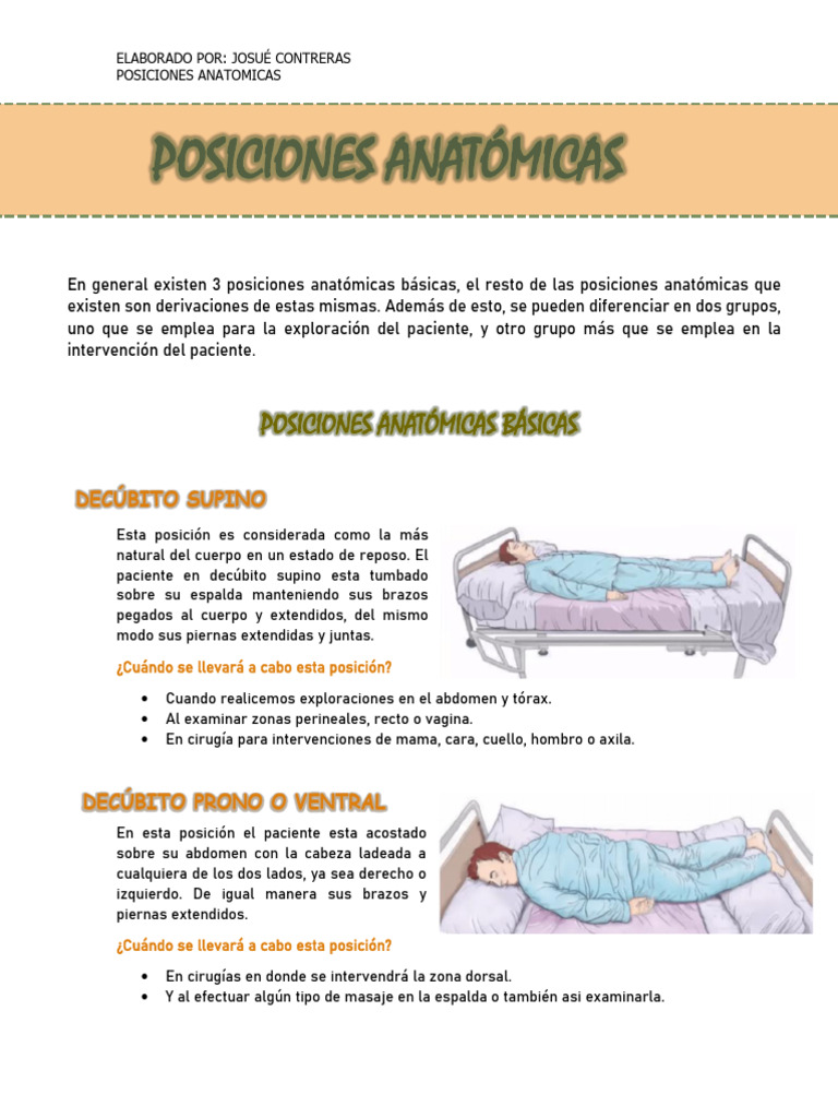 Guía de Posiciones Anatómicas Médicas | PDF | Rodilla | Hombro