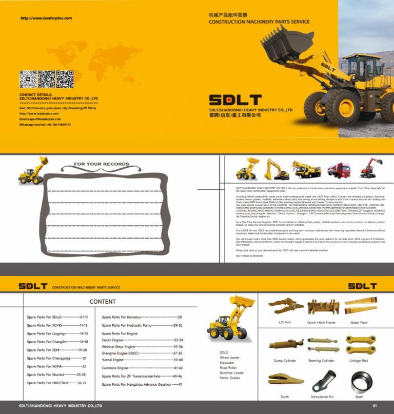 Sdlt Parts e Book雷腾重工2025配件 | PDF