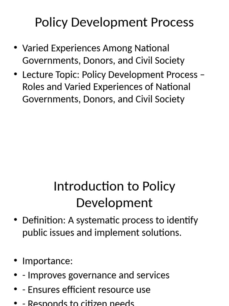 Policy Development Varied Experiences Presentation | PDF | Policy ...