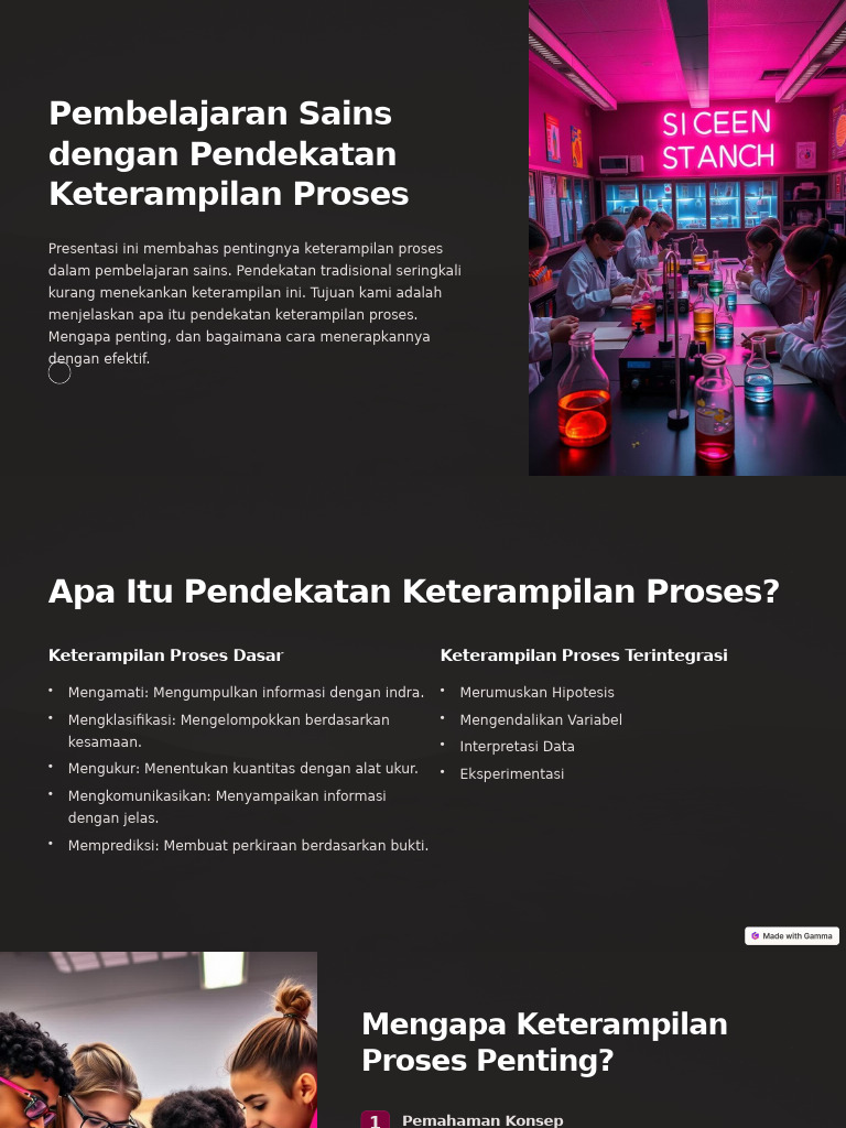 Pembelajaran Sains Dengan Pendekatan Keterampilan Proses | PDF