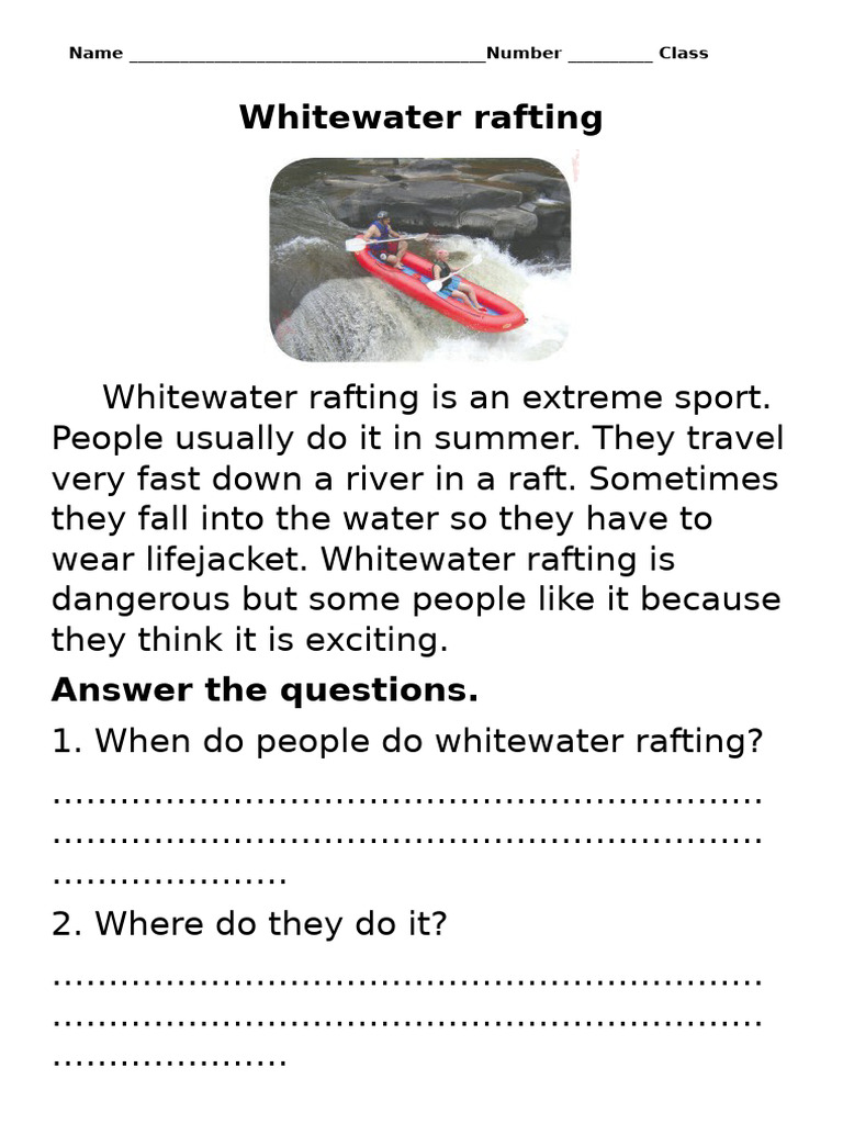 Whitewater Rafting: Safety and Excitement | PDF