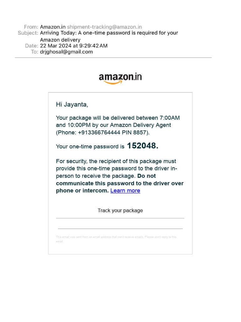Amazon Delivery Instructions and PIN | PDF