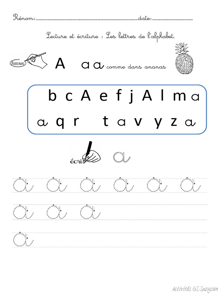 Alphabet : Activités de Lecture GS | PDF
