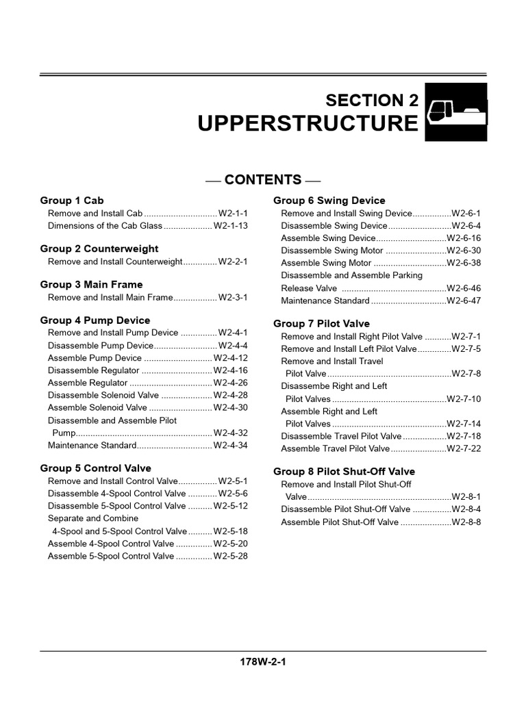 Upperstructure Cab Installation Guide | PDF | Valve | Screw