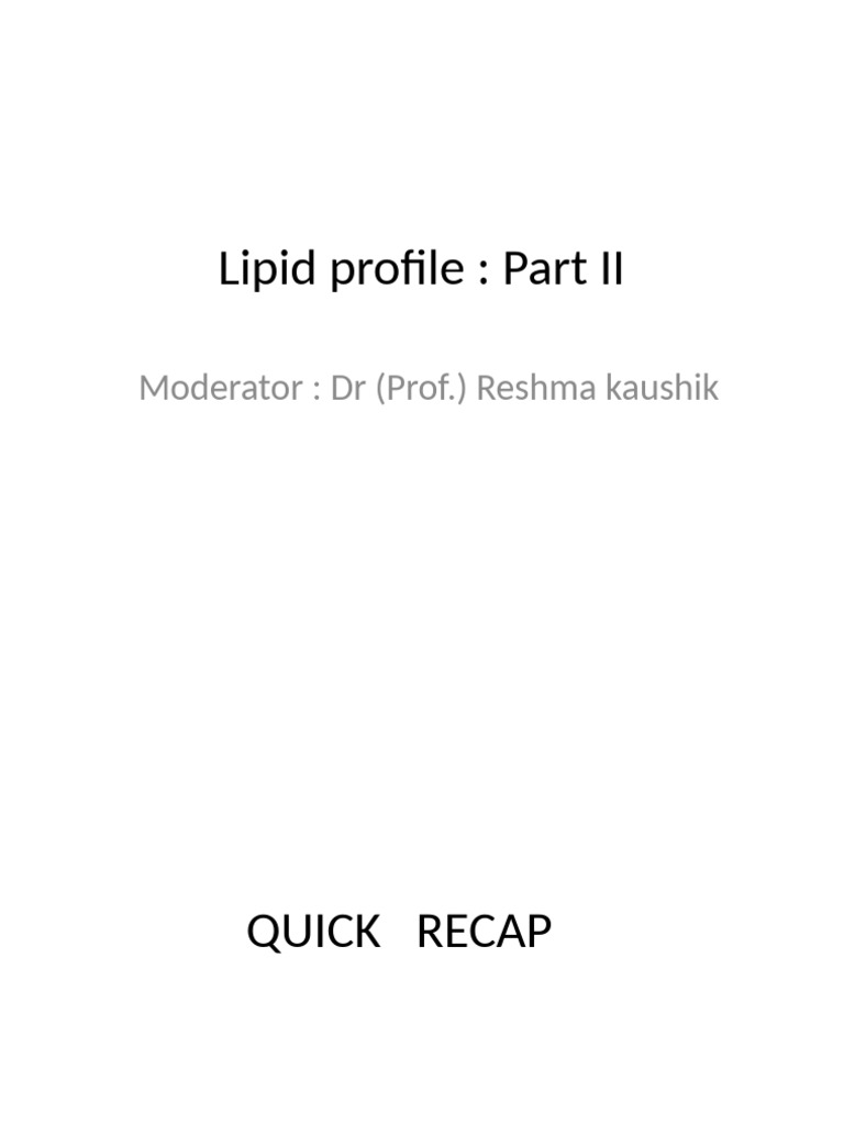 Lipid Profile Overview and Management | PDF | Low Density Lipoprotein ...