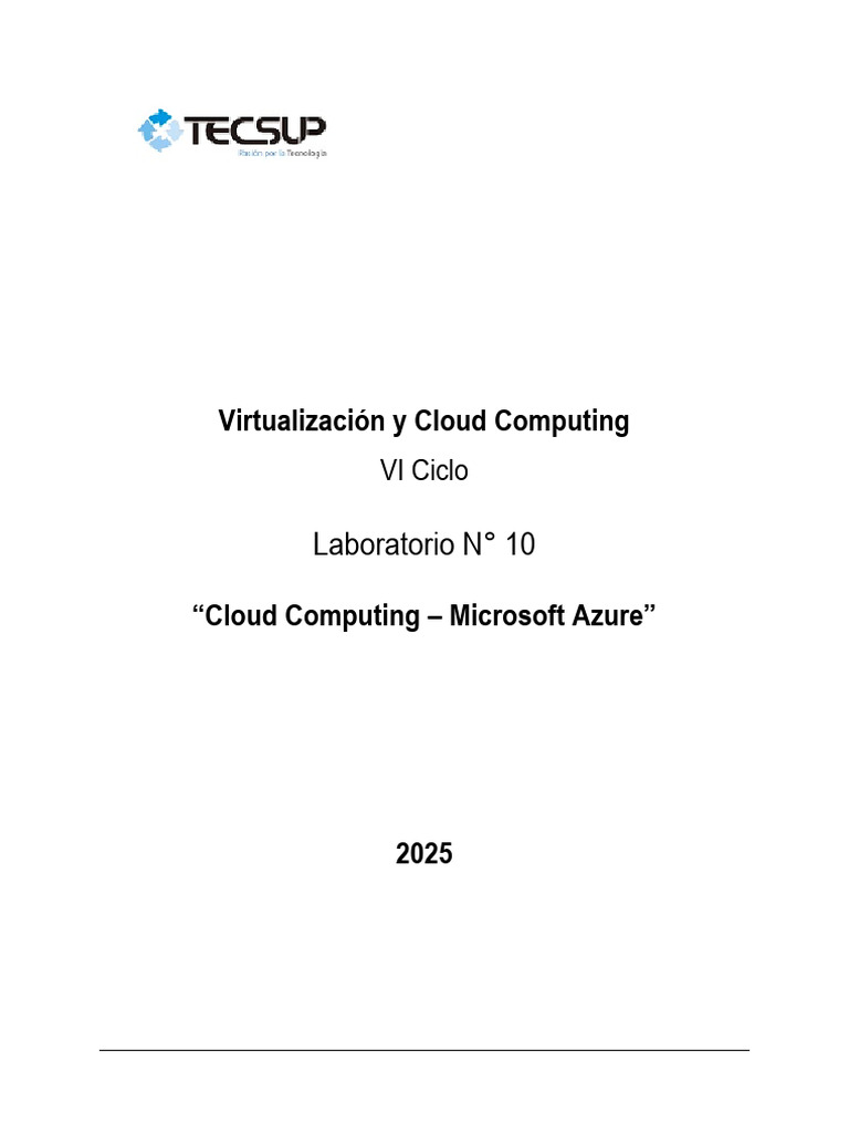 Laboratorio Microsoft Azure: Cloud Computing | PDF | Computación en la ...