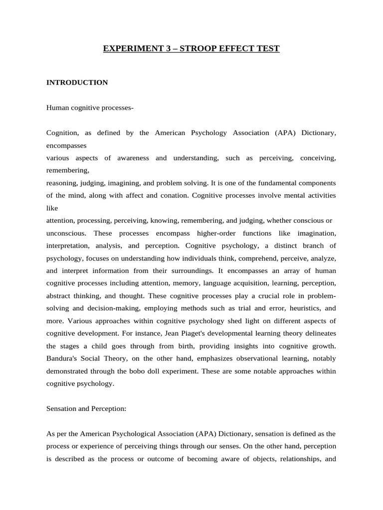 Stroop Test Methodology | PDF | Attention | Senses