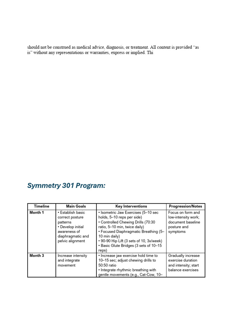 Postural Restoration Program Overview | PDF | Pelvis | Balance (Ability)