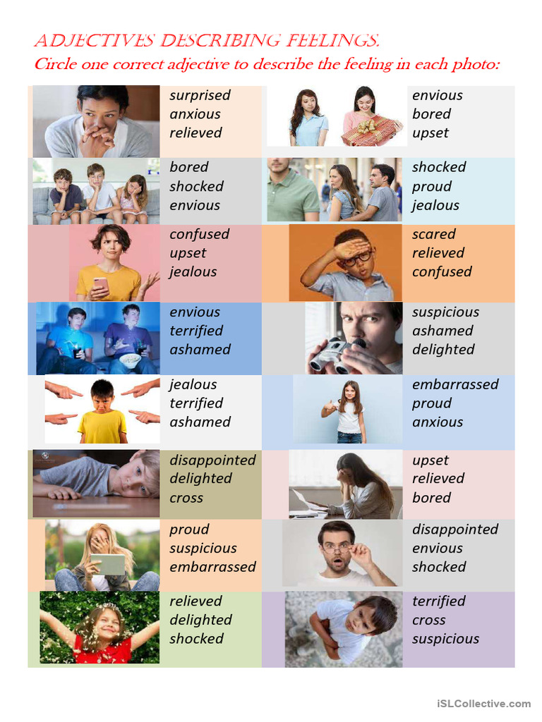 Adjectives for Describing Feelings | PDF