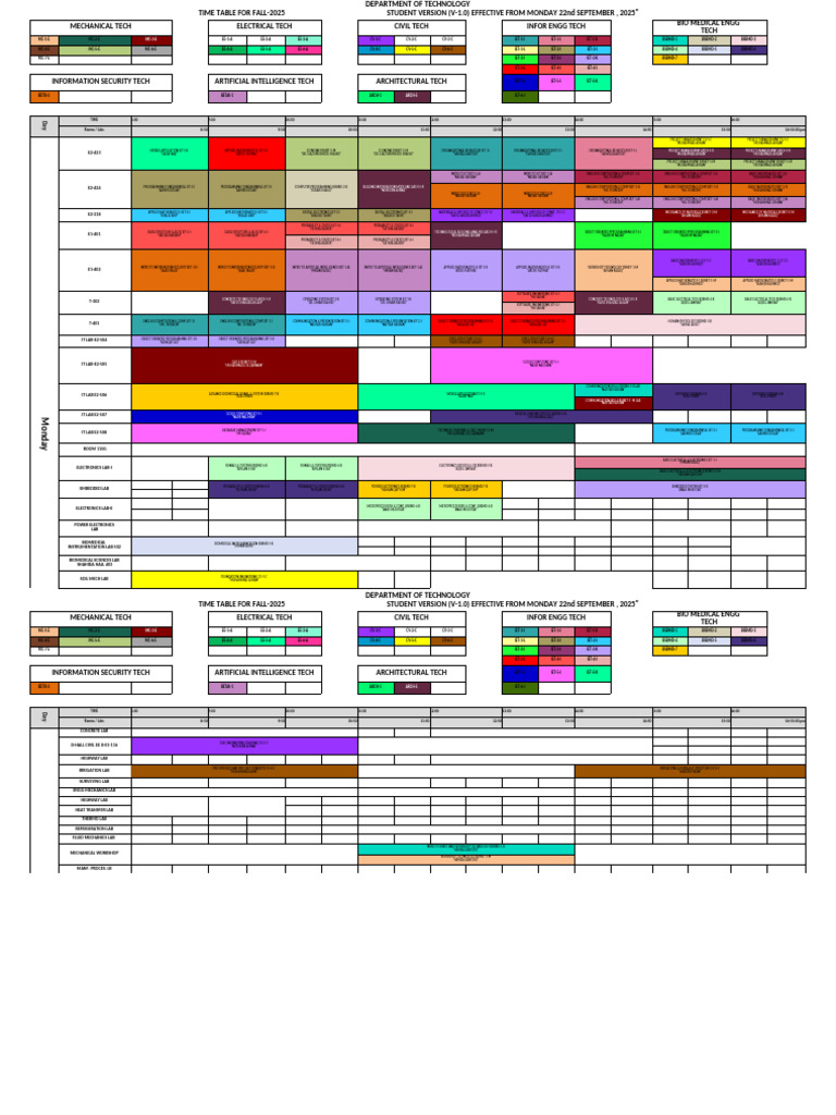 Fall 2025 Technology Course Timetable | PDF | Computing | Computer ...
