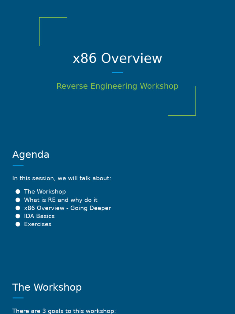 x86 Reverse Engineering Workshop Guide | PDF | Central Processing Unit ...