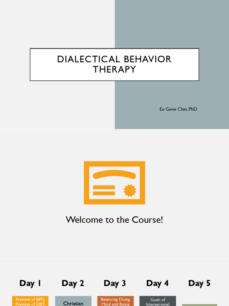 Session 1.1 Student | PDF | Dialectical Behavior Therapy | Borderline ...